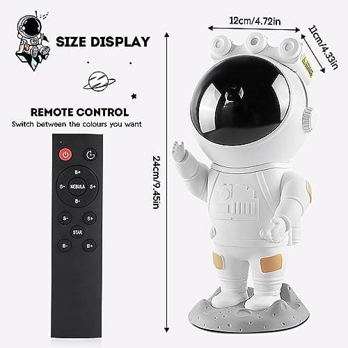 Astronaute Galaxy Projecteur Ciel étoilé Veilleuse, Avec Nébuleuses, Minuterie et Télécommande,Chambre à Coucher Lampe Plafond,Cadeaux Pour Enfants et Adultes