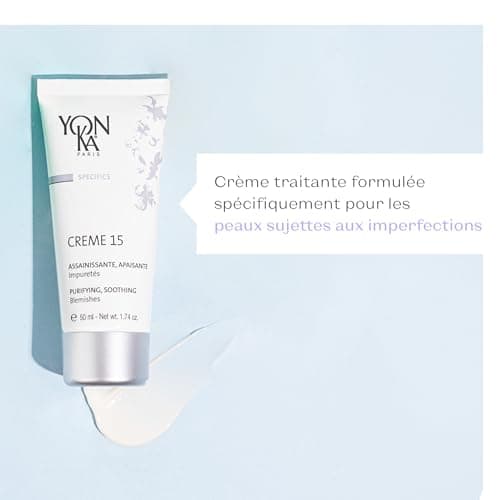 Crème15 Anti-Imperfections Yonka 50ml I Purifie, Apaise et Rééquilibre | Formule Ultra-Légère, Non Grasse | Résultats dermatologiquement prouvés I 98% d'Origine Naturelle