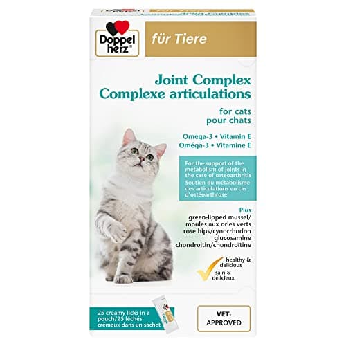 Doppelherz Complexe articulations pour Chats, Soutien du métabolisme des articulations en Cas d’ostéoarthrose, Acides Gras oméga-3, vitamines E et A, 25 Licks