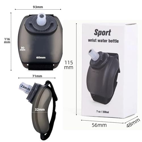 WJWSKI Gourde Running, 2PCS Flasque Running 200ml, Gourde Souffle, Gourde Run avec Bracelet en Nylon Pour les Activités de Plein Air Courtes Comme le Jogging, le Vélo et l'alpinisme(Blanc)