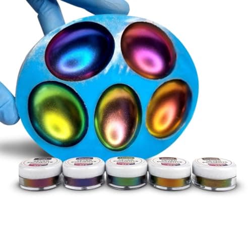 CHAMELEON SET - 5 pigments en poudre à effet irisé, effet brillant pour résines époxy, savon, slime, bougies et autres matériaux