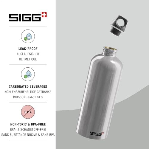 SIGG - Gourde Aluminium - Traveller - Certifiée Neutre En CO2 - Convient Aux Boissons Gazeuses - Étanche & Légère - Sans BPA - 0,6L / 1L