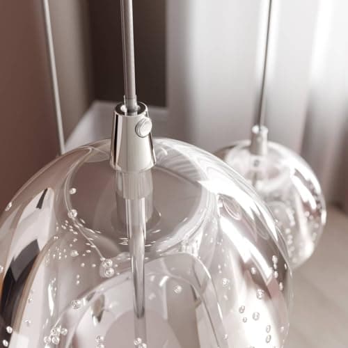 LED Suspension en verre Hayley (Moderne) Transparent Verre e. a. pour Salon & Salle à manger (à 5 lampes,), Luminaire, Lampe plafond, Luminaire Plafonnier, Suspendue