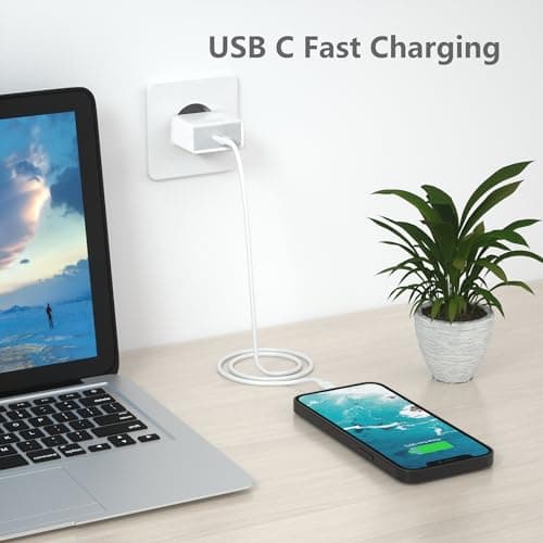 Anigaduo 25W USB C Rapide Chargeur et 2M Cable for iPhone 14/14 Plus/14 Pro/14 Pro Max/13/12/11/SE/X/XS/XR/8/7/6, USBC Prise Secteur Mural Type C Alimentation Adaptateur