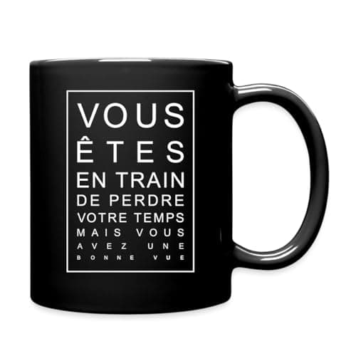Spreadshirt Humour Ophtalmo Perde Votre Temps Tasse Mug, taille unique, noir