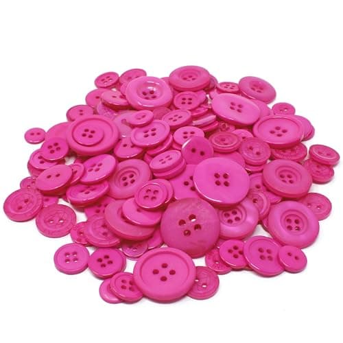 Wedding Touches Sachet de 100 g de boutons en acrylique et résine pour création de cartes Rose fuchsia