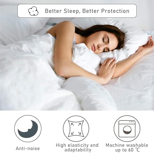 Beedsooth Housse de Matelas élastique avec Fermeture, Hypoallergénique Protège-Matelas Imperméable et Respirante, Doux Alèse - 80x190cm, Hauteur 20cm, Blanc