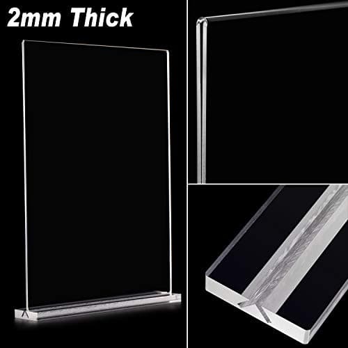 Lot de 6 Présentoirs de Table A5 en T - Présentoirs A5 en Acrylique - Support Menu Support plexi A5 pour Restaurant, Hôtel, Exposition, Bureau, école