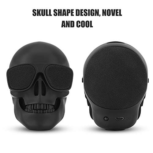 Ruiqas Enceinte Bluetooth en Forme de tête de Mort - Mini Haut-Parleur Portable sans Fil Bluetooth stéréo