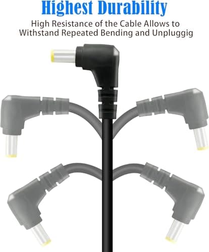 GINTOOYUN 2 PCS Angle Droit DC à Angle Droit DC Câble d'alimentation 18AWG DC 5.5MM x 2.5MM 90 Degrés DC Mâle à 90 Degrés DC Mâle Adaptateur Rallonge pour Bande Lihgt, CCTV, Moniteurs, etc.