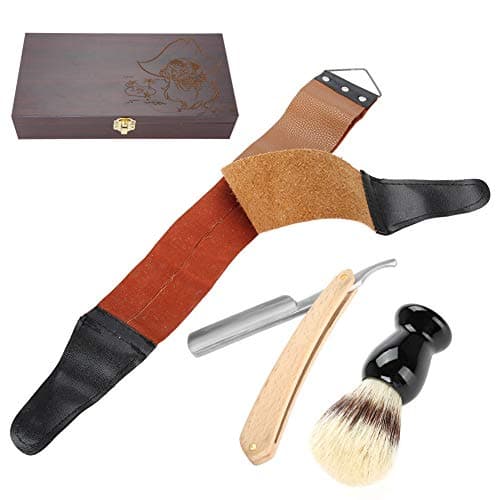 Rasoir Pour Hommes, Rasoir Pour Hommes, - Brosse - Ceinture De Cuir Rasoir - Cadeau Boîte En Bois, Kit De Rasage Traditionnel, Barbier For Rasoir Pour Hommes Jeunes Et Matures