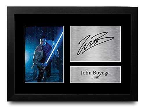 HWC Trading FR A4 John Boyega Star Wars Finn Cadeaux Imprimé Signé Autographe Photo pour les fans de cinéma - A4 Encadré