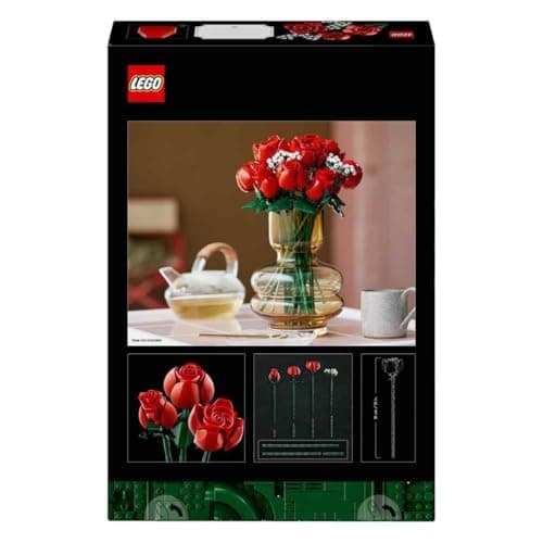 LEGO Icons Botanical Collection Le Bouquet de Roses, Fleurs Artificielles pour Décorer la Chambre, Cadeau d'anniversaire pour Adultes passionnés de Plantes 10328