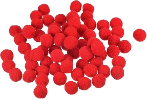 Perlin Lot de 100 pompons rouges de 30 mm - Couture Tilda - Pour travaux manuels amusants et créatifs - DEK86 x 5