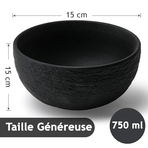 MIAMIO - 750 ml Bols/Saladiers, ensemble de 4 bols, bols à soupe, bols à céréales, bols de service en céramique - adaptés au micro-ondes, au lave-vaisselle et au four - Collection Oasis