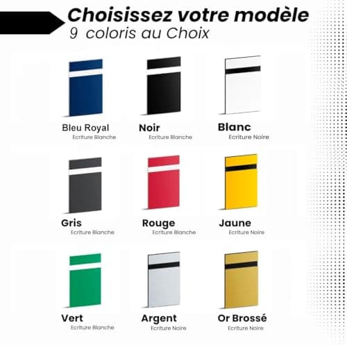 Plaque nom boite aux lettres PVC 10x2,5 cm - Plaque boite aux lettres personnalisable 3 lignes & Logo [ Etiquette boite aux lettres ]