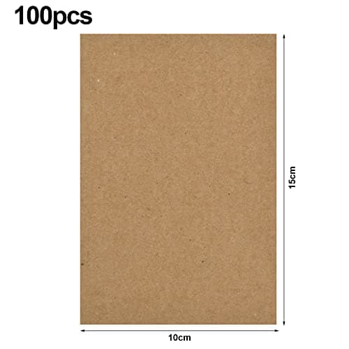 100 Pièces Carte Blanche Vierge A6, 15x10cm Papier Kraft Cartes de Voeux Vierge, 350g/m2 Carte en Papier Message Cadeau, Vierges Papier Carton pour Artisanat Banquets Scolaires Bureau (Marron)