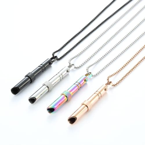 Zilynhom Collier de respiration, accessoires de méditation pour la pleine conscience, soulagement de l'anxiété et du stress, se calmer, changer d'attention, relaxation (Black)
