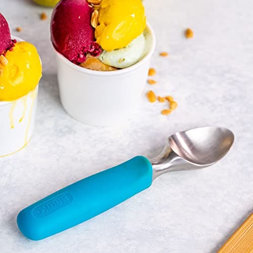 BlauKe® Cuillère à Glace en Acier Inoxydable avec Poignée Antidérapante Confortable – Cuillère Pelle à Crème Glacée Professionnelle – Sorbetiere Bouleuse Portionneuse à Glace – Idée Cadeau