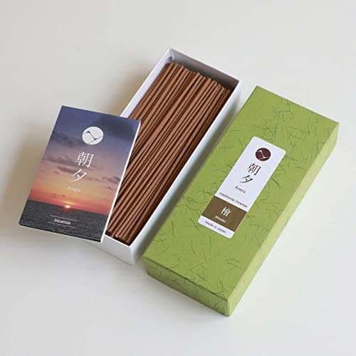 Asayu Japan Bâtons Encens Traditionnels Parfum Bois de Cyprès Hinoki Japonais 40 g, pour Méditation, Détente, et Yoga, Fabriqués au Japon Artisanalements