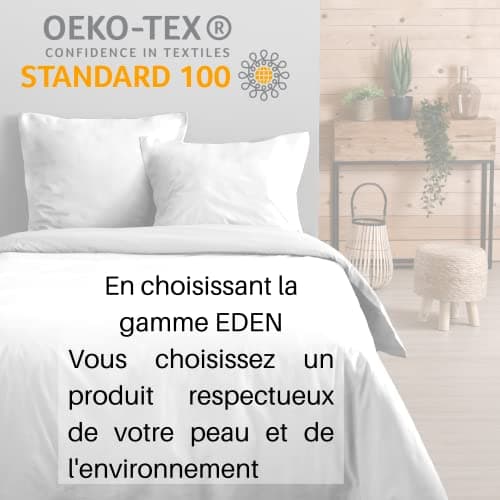 Lovely CASA - Taie de traversin -Taille 45x185 cm - 100% Coton certifié Oeko-Tex - Excellente qualité - Couleur Blanc -Modèle Eden - Linge de Lit pour Maison - Doux et Confortable - Unisexe - Mixte