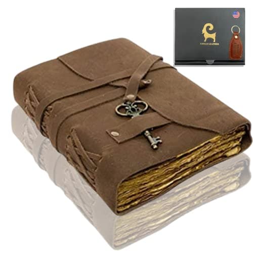 Urban Leather Carnet en Cuir Journal Vintage Avec de Vieilles Pages Vierges épaisses Non Lignées - Pour écrire, Dessiner, Faire Des Croquis Pour Homme et Femme, 18 x 13 cm