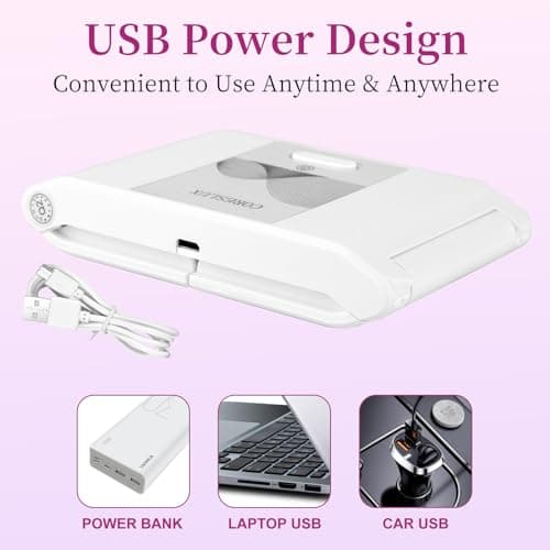 CORESLUX Mini Lampe UV Séchoir à Ongle Portable, 36 W Sèche-ongles Pliable avec Minuteur 60s/120s, Lampe UV Ongles Gel Shellac, Néon, Lampe UV Ongles Pour Tous les Gels (Blanc)