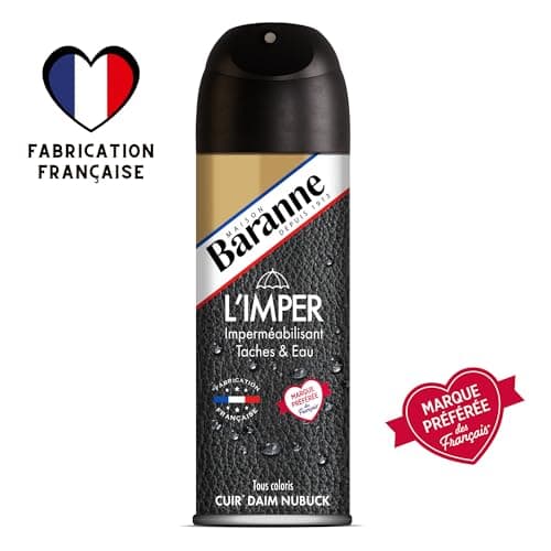 Baranne - Impermeabilisant Taches et Pluie Tout Cuirs Véritables - Imperméabilisant Chaussure - Préserve la Souplesse des Matières - Pulvérisateur - 200ml