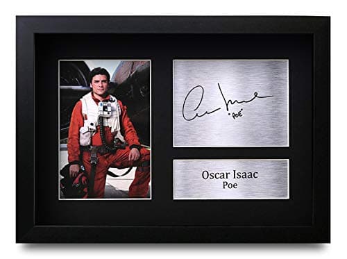 HWC Trading FR A4 Oscar Isaac Star Wars Poe Cadeaux Imprimé Signé Autographe Photo pour les fans de cinéma - A4 Encadré