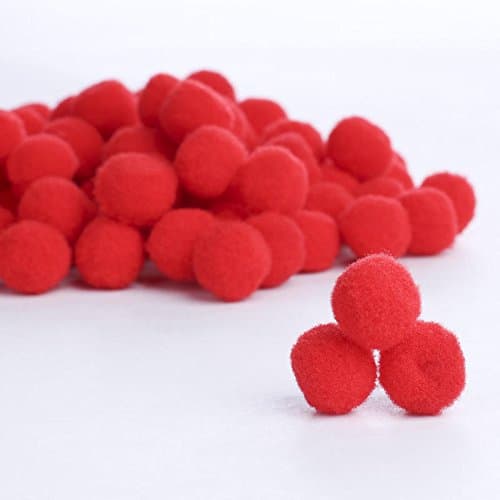Perlin Lot de 100 pompons rouges de 30 mm - Couture Tilda - Pour travaux manuels amusants et créatifs - DEK86 x 5