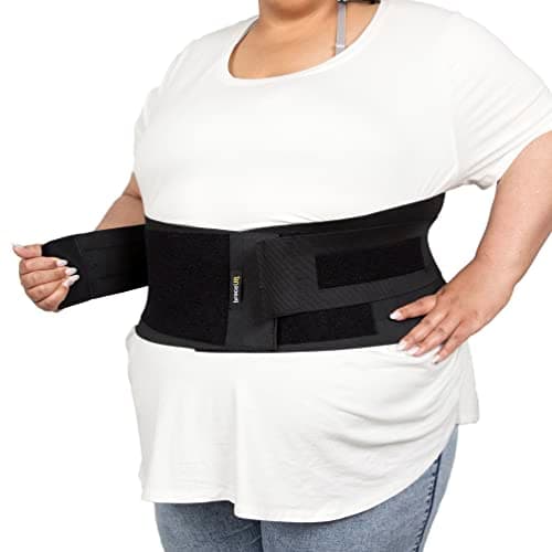BraceUP Attelle Dorsale Extra Large pour Femmes et Hommes – du 3XL au 5XL, maintien lombaire extra large avec sangles et compressions (3XL 132-157cm)