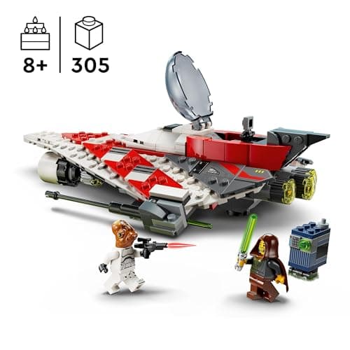 LEGO Star Wars Le Chasseur Stellaire de Jedi Bob - Véhicule à Construire pour Enfants - Vaisseau en Briques avec Minifigurines à Collectionner - Cadeau pour Les Filles et Les Garçons dès 8 Ans 75388