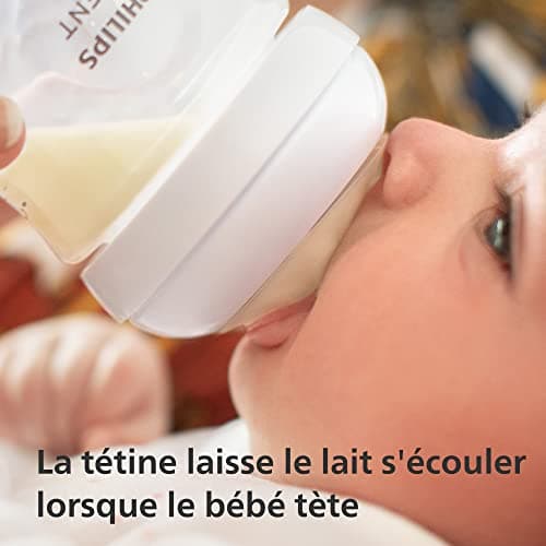 Philips Avent Lot de 2 tétines pour biberon à Réponse Naturelle 0% BPA, Débit 5 pour Bébé de 6 mois + (modèle SCY965/02)