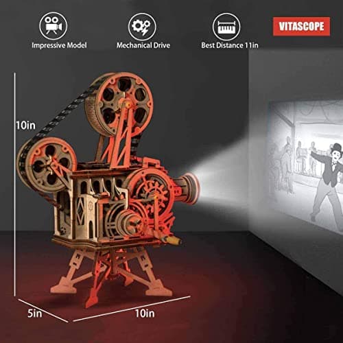 Robotime Vitascope Puzzle 3D Mécanique Modèle en Bois - Maquette Jeux de Construction - etablis Bricolage Enfant Jeu de Construction en Bois Adulte