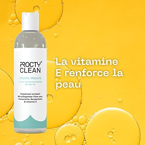ProctyClean Wischi Waschi - Gel intime douce. Gel lavant douce au ph neutre à l'aloe vera, vitamine E et hamamélis. convient aux hémorroïdes et fissures anales