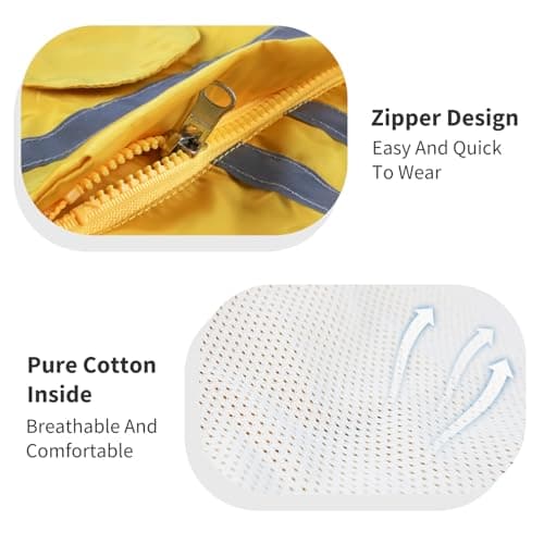 PETCUTE Imperméable pour Chien Manteau Chien Impermeable vec Capuche et Bandes Réfléchissantes pour Petit Moyen Gros Chiens avec Trou de Harnais