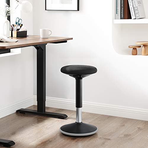 SONGMICS Tabouret Dynamique, Tabouret Assis Debout, Siège de Travail Rotatif à 360°, Ergonomique, Hauteur réglable 50-65 cm, Montage Simple, Noir OSC04BK