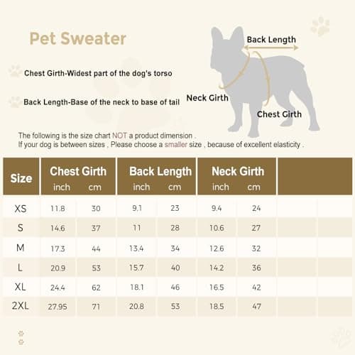 KONVINIT Pull Chien Pull pour Chien Col Roulé Tricot Chien Jumper Hiver Tricot Pullover pour de Petite,Moyenne et Grande Taille
