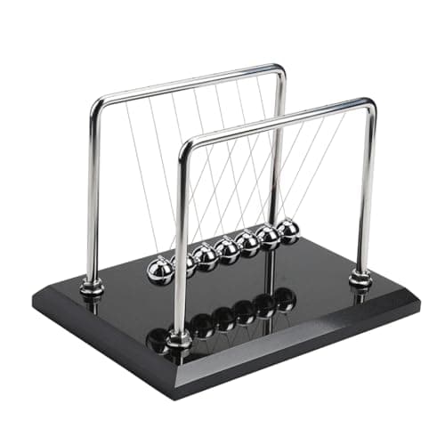 Cerropi - Pendule de Newton à 7 billes - 28 cm, Balance pendant 55 secondes - Base en marbre (Personnalisable)