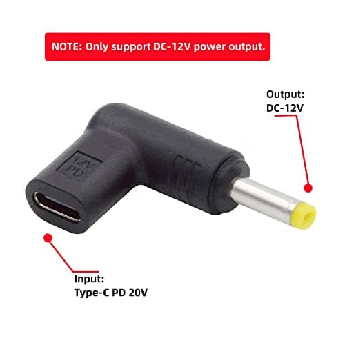 xiwai USB 3.1 Type C USB-C Femelle vers DC 12V 4.8x1.7mm Adaptateur PD Emulator Trigger 90 Degree Angled
