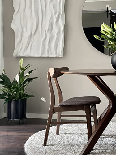 Table de Repas Ronde ø120 cm Effet Bois Sombre Finition Laquée Style Rétro Tymis
