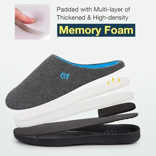 VeraCosy Hommes Chaussons à mémoire de forme bicolore grise,42/43 EU