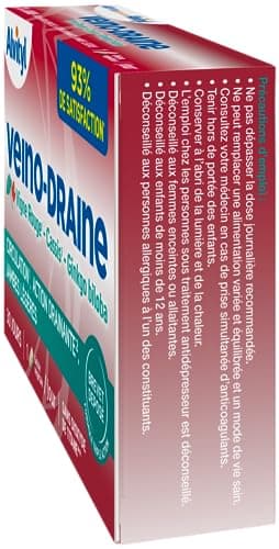 Alvityl - Veino-Draine - Circulation, Action drainante, Jambes légères - Vigne rouge - 93% de satisfaction- 30 gélules