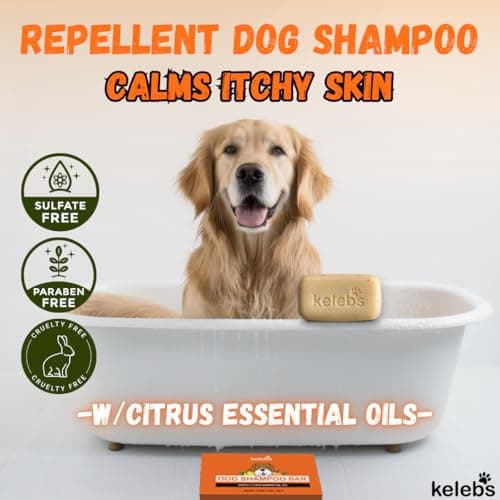 Kelebs Shampoing Chien Solide Naturel pour Anti Perte De Poil | Fortifie Le sous-Poil, pour Poil Long Et Court, À l'huile De Coco Et Beurre De Karité | Bio pour (Anti Odeur)