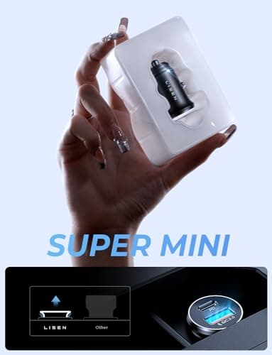 LISEN Chargeur allume-cigare USB C 54 W PD & QC3.0 Chargeur de voiture USB Adaptateur allume-cigare 12 V Adaptateur USB C vers C/Lightning pour Samsung S24 iPad iPhone 16 Pro 15