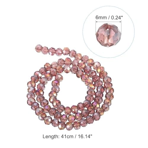 PATIKIL Perles en Verre Briolette Rondelle de 6 mm, 10 Pièces de Petites Perles Rondes Facettées en Cristal pour Fabrication de Bijoux, Bracelets, Colliers, Bagues Diy, Violet