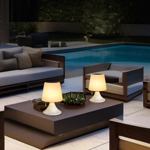 RWWR Lampe de Table Solaire Outdoor LED 2 en 1 Recharge 8 Couleurs Variable Lampe de Table Sans fil Batterie Rechargeable IP44 pour Camping Jardin Balcon Terrasse
