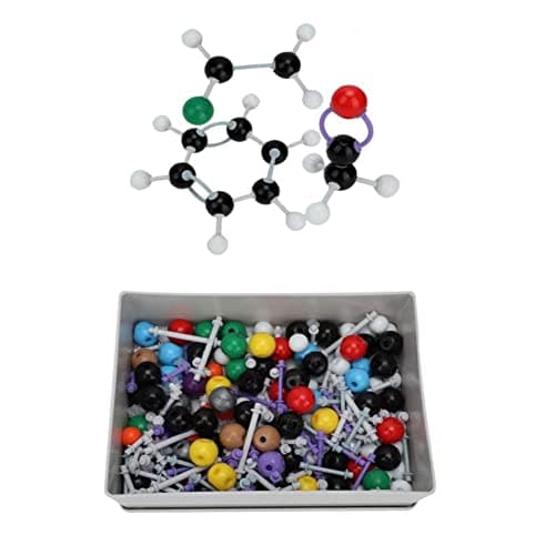 Hztyyier 267Pcs Modele Moleculaire, Kit Molécules Chimie Organique et Inorganique Ensemble Kit de Structure Atome Lien Modèle Défini pour Enseignant Élève