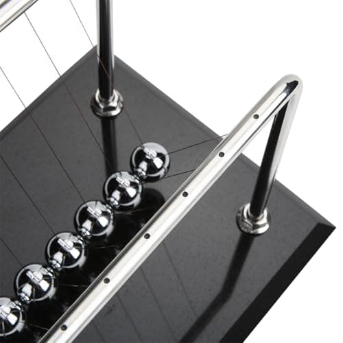 Cerropi - Pendule de Newton à 7 billes - 28 cm, Balance pendant 55 secondes - Base en marbre (Personnalisable)