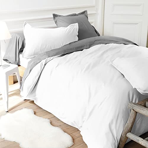 Linnea Drap Housse uni 140x190 cm 100% Coton Alto Blanc